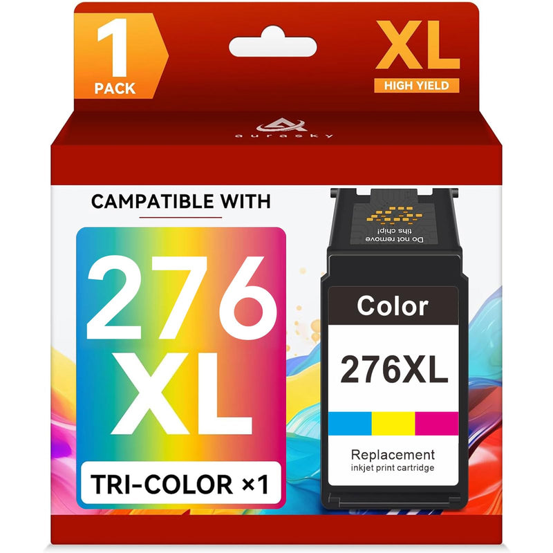 276XL Color Ink Cartridge Compatible for Canon 276XL 276 XL CL-276 CL-276XL 276 Ink High Yield with PIXMA TS3522 TR4720 TR4722 TS3500 TS3520 Printers (1 Color) 276XL T 1 Pack