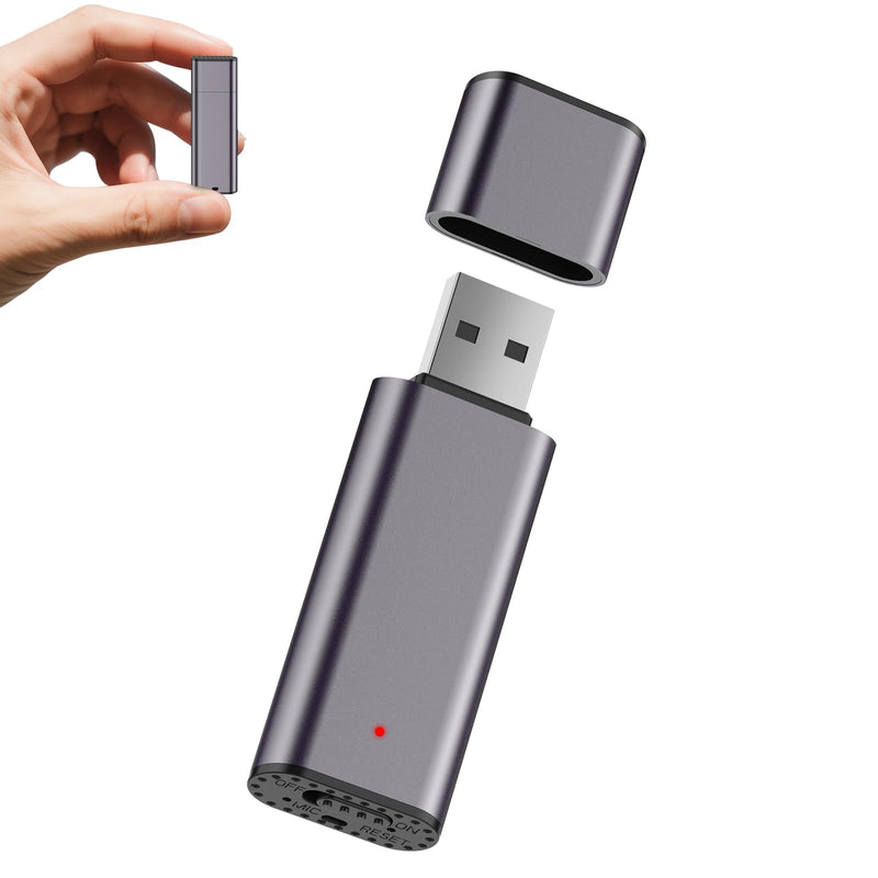 64GB Digital Voice Recorder Voice Activated Recorder USB Recording Device with Noise Reduction Rechargeable 750Hrs Small Pocket Audio Recording Devices for Lectures, Interview, Meeting, Class (Grey) Grey