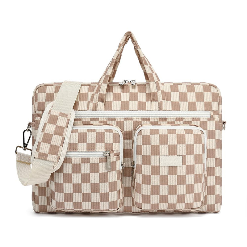 canvaslife 15-15.6-inch laptop backpack, shoulder bag, handbag, waterproof briefcase Khaki Check