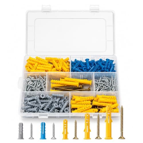 Drywall Anchors and Screws Assortment Kit 320PCS, 5 Sizes 320