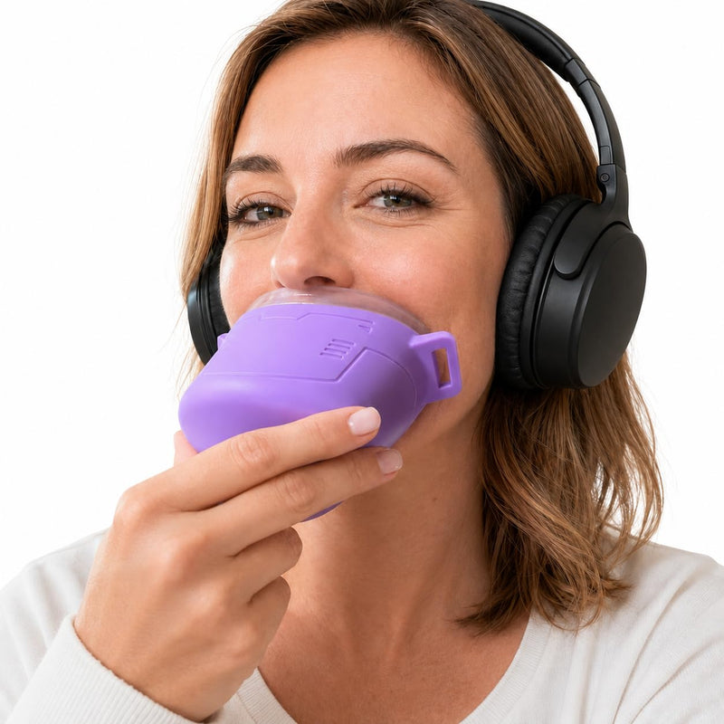 Purple Vocal Dampener for Singers, Portable Silicone Voice Practice Mask | Helps soften vocal projection for quieter singing, warm-ups, and speech practice at home or on the go. Purple