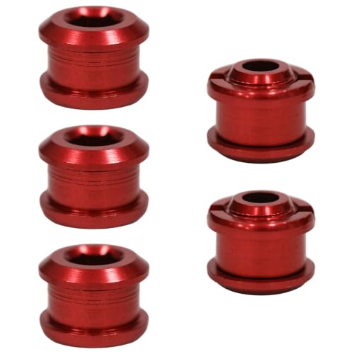 5 PCS 7075 Aluminum Single Chainring Bolts for E-Bike MTB Road – M8 Red Crankset Bolt Set, 10x4.5mm Nut Shaft, Bike Components,Red