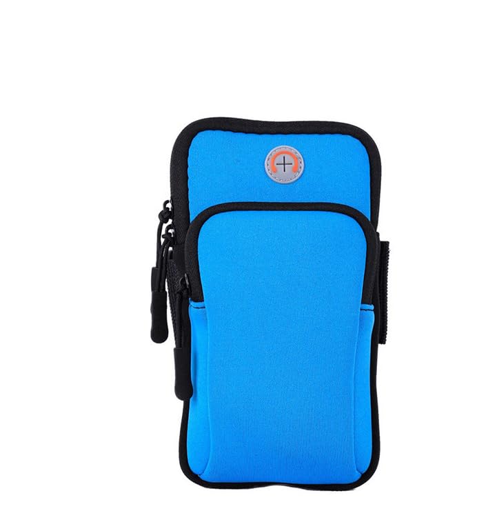 Arm Band for Phone for Running – Running Band with Earphone Hole Multifunctional Pockets, Run, Fitness, and Outdoor Activities, Blue