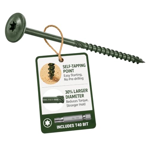 #17 x 7 Inch Structural Wood Screws, 5/16 Heavy Duty Timber Screws, 25PCS #17 x 7" 25
