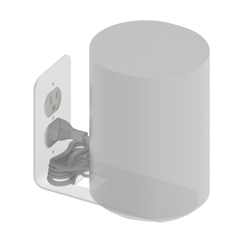 Kestrel Designs Outlet Shelf Speaker Mount - Heavy Duty Shelf Holds Devices up to 12 lbs - DIY Install Works with Standard Outlets - Perfect for Sonos & Other Smart Speakers (White) White
