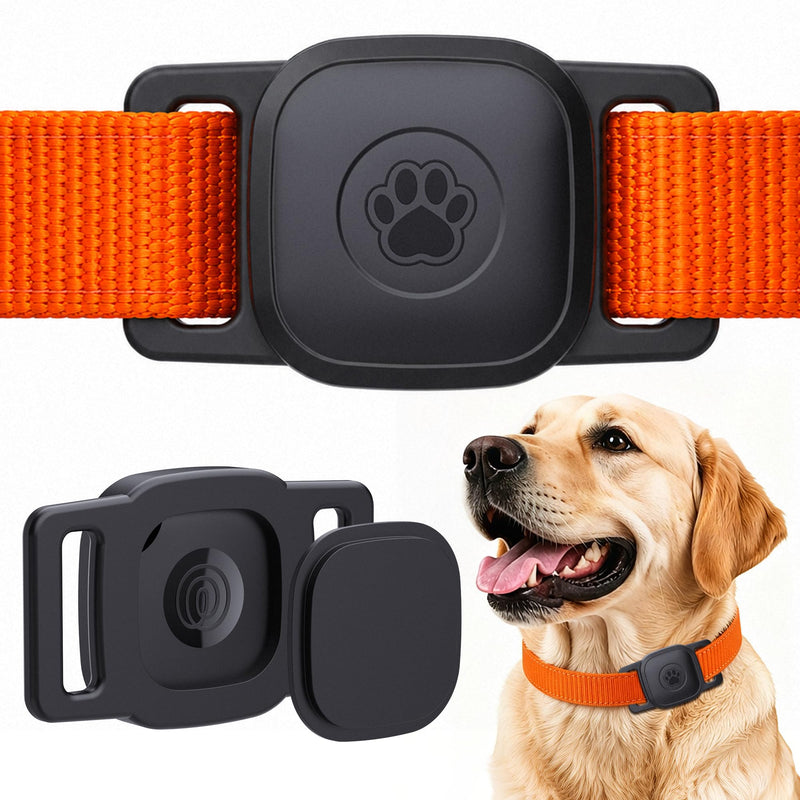 DDJ 2-Pack Waterproof Dog Collar Holder for Tile Mate Tracker, Durable Silicone Life360 Tile Case for Cat &Pet Collars Without Shaking, Anti-Lost Full Body for Tile Cover, Easy to Install, Black