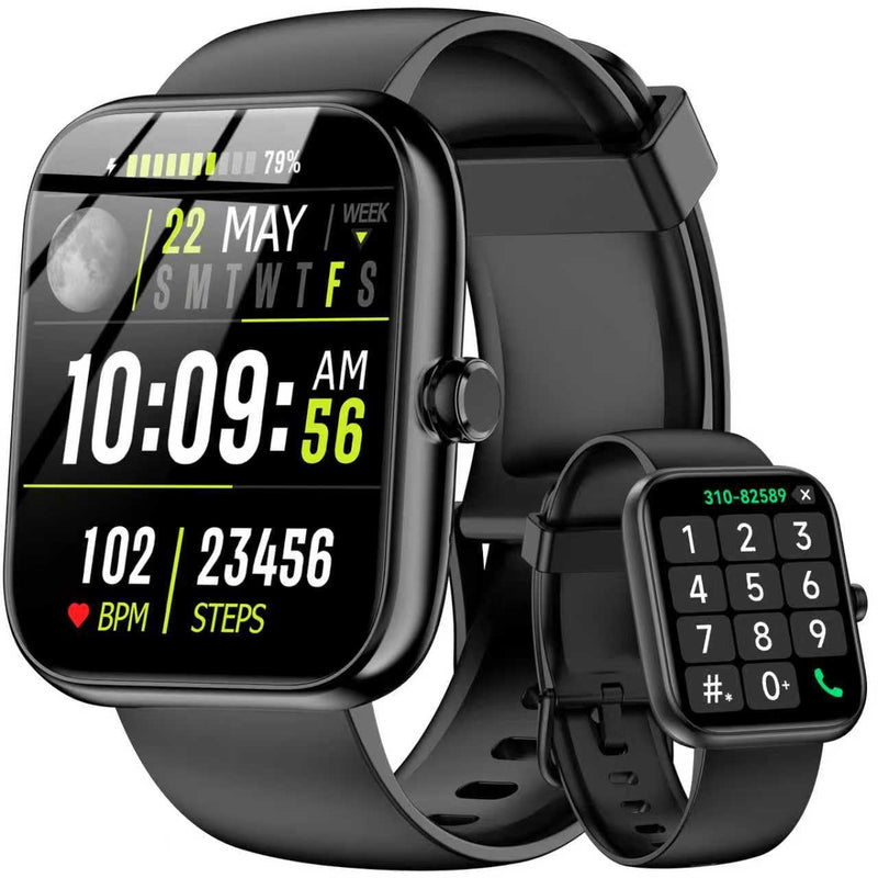 Smart Watch with Alexa Built-in 2026 Fitness Tracker 1.83" HD Bluetooth Calls and Notifications Heart Rate Sleep Monitor Fitness Watch IP68 Waterproof with 120+ Sport Modes for iPhone Android (Black) Black