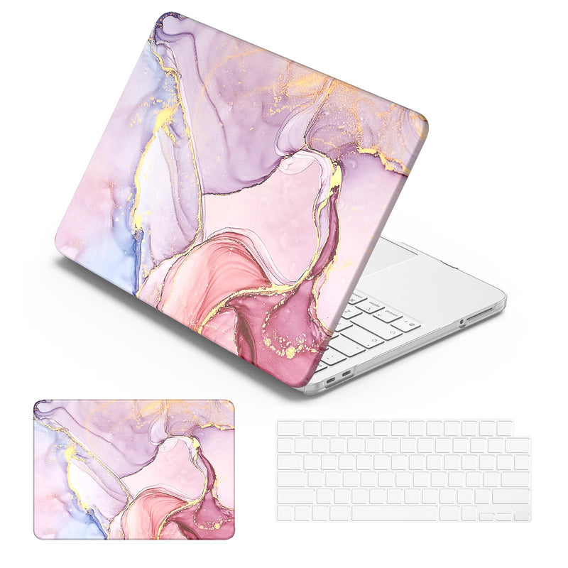 Soke Case for MacBook Neo 13 Inch 2026 A3404 (A18 Pro Chip) - Pink Marble | Stylish Marble Pattern Design, Lightweight, Scratches & Fingerprints Resistant Protective Hard Shell Case with Keyboard Cover