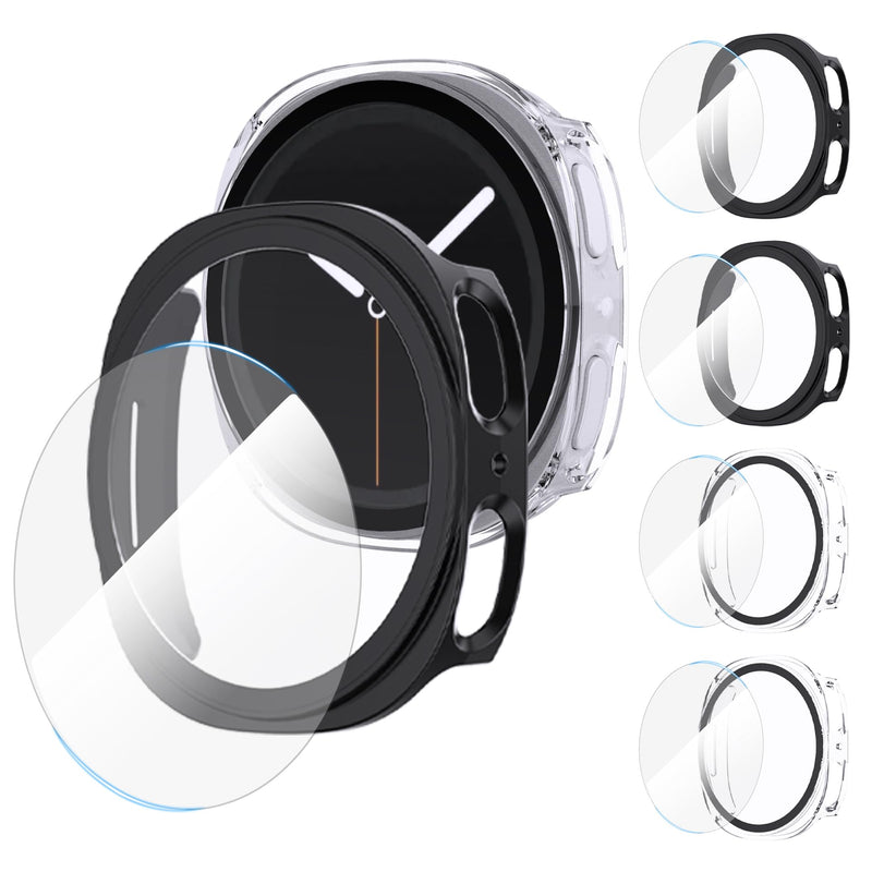 [5+5 Pack] for Samsung Galaxy Watch 9/8 40mm Case, Shockproof Hard PC Bumper+HD Anti-Fog Tempered Glass Protective Film,Waterproof Face Cover Set for Galaxy Watch 9 40mm Accessories. Samsung Galaxy Watch 9 40mm