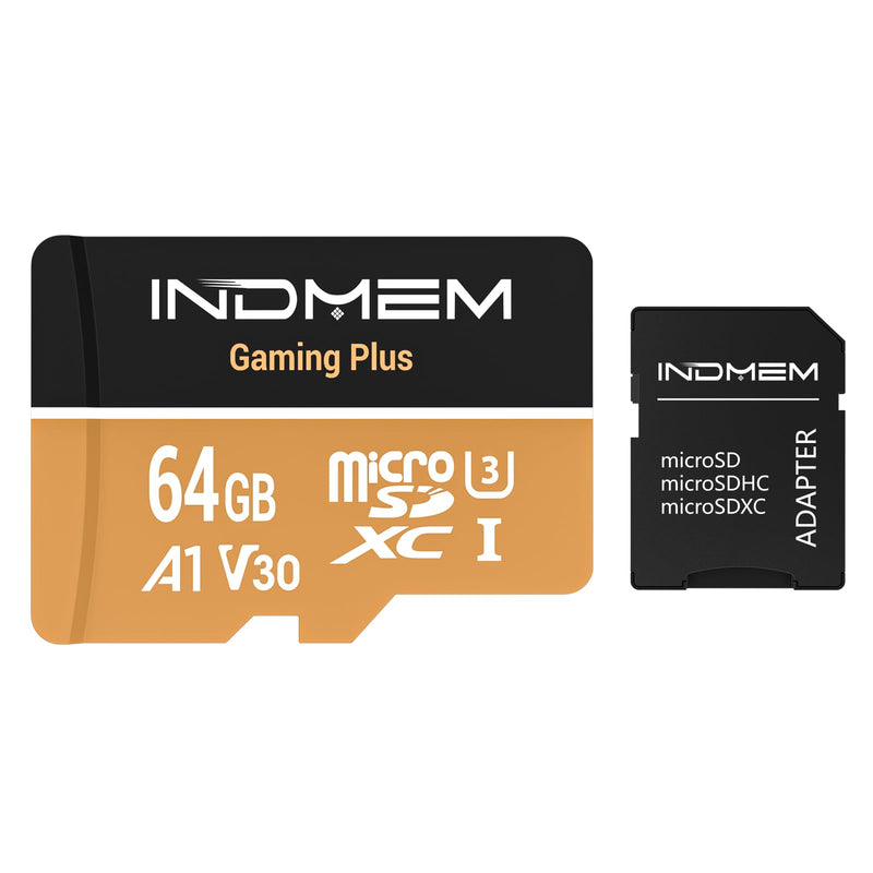Micro SD Card 64GB High-Speed Performance (90MB/s Read, 30MB/s Write), Compatible with DSLR, Drone, Action Camera & Portable Devices（1 microSD Card +1 Adapter）