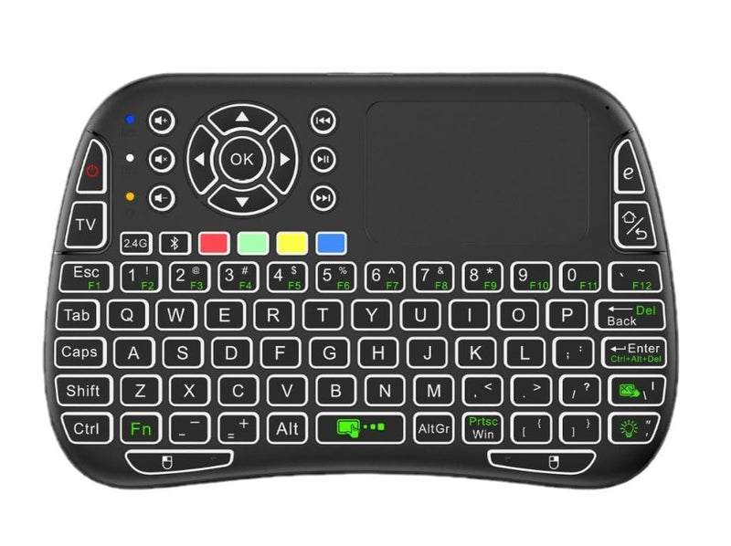2.4G USB Dongle Mini Keyboard Mouse Combo RGB Backlit Touch Scroll Remote for Samsung LG Sony TCL Smart TV Fire Stick Roku Apple TV Windows Laptop iPad Android Box HTPC Bluetooth Supported