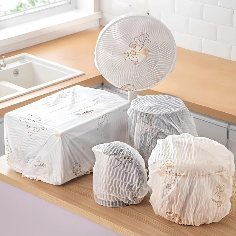 10 Pack Extra Thick Tpu Dust Covers With Random Patterns, Elastic Full Wrap, Universal Protection for Kitchen Appliances, Electronics and Luggage, Easy to Clean Home Protective Covers
