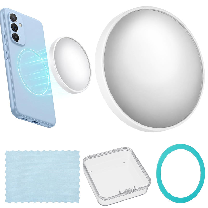 2.2 Inch Magnetic Selfie Mirror for Back Camera Slim Phone Convex Mirror Compatible with Magnetic Phone Case Wide Angle Selfies-Mirror for Vlogging Streaming Photography