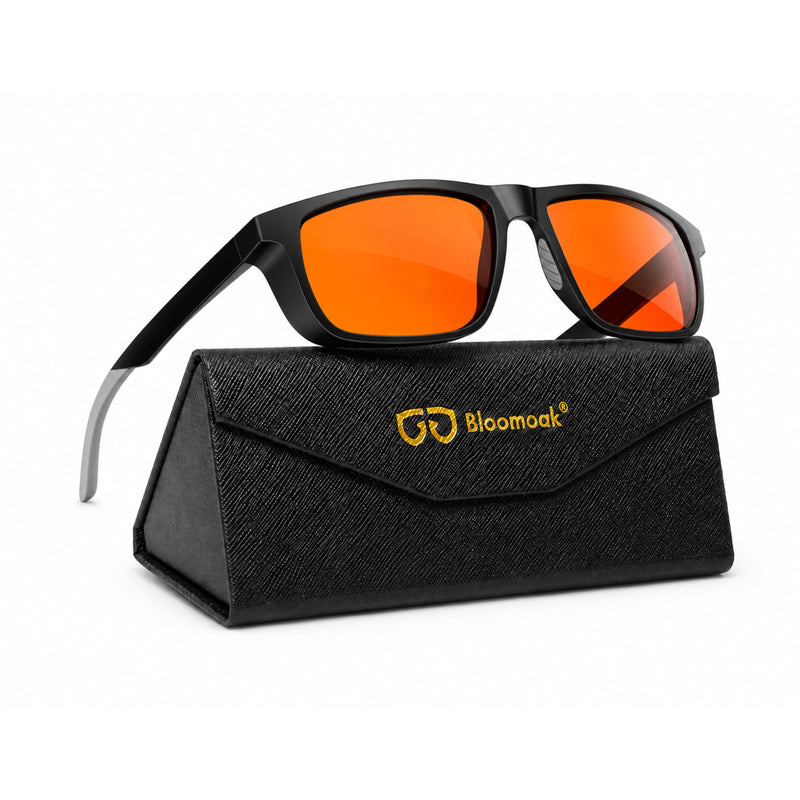 99% XXL Blue Light Glasses for Big Heads,160mm Wide Frame for Screens, Relieve Eye Strain, Improve Sleep, Anti Glare Orange Lens - DayNight