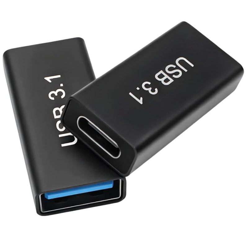 USB C Female to USB Female Adapter, 2-Pack 10Gbps OTG USB C 3.1 Bi-Directional Type-C to Type-A Converter, Support Charging & Data Sync, Compatiable for iPhone, MacBook, Laptop and so on