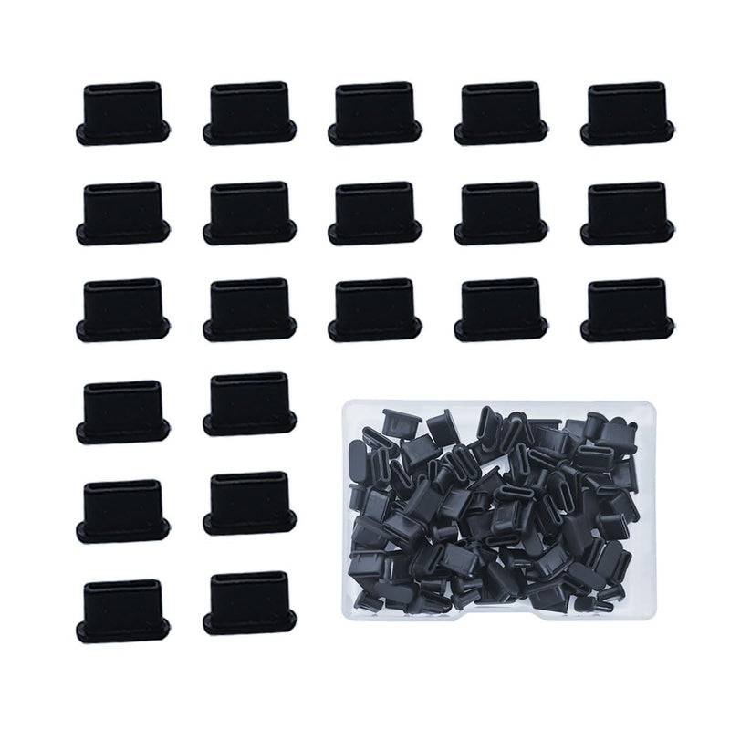100 Pack Silicone USB C Dust Plug, Phone Plugs for Charging Port | Port Protector Cap for Cell Phone, Charger Jack Cover for Most Smartphones