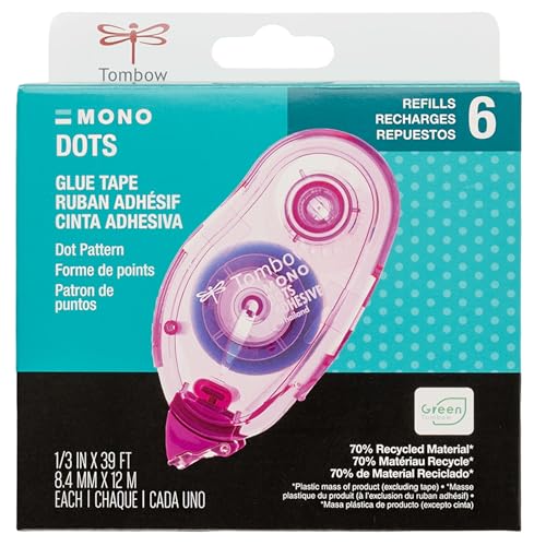 Tombow 62349 Refill, Mono Adhesive Dots, 6- Pack, Value Pack