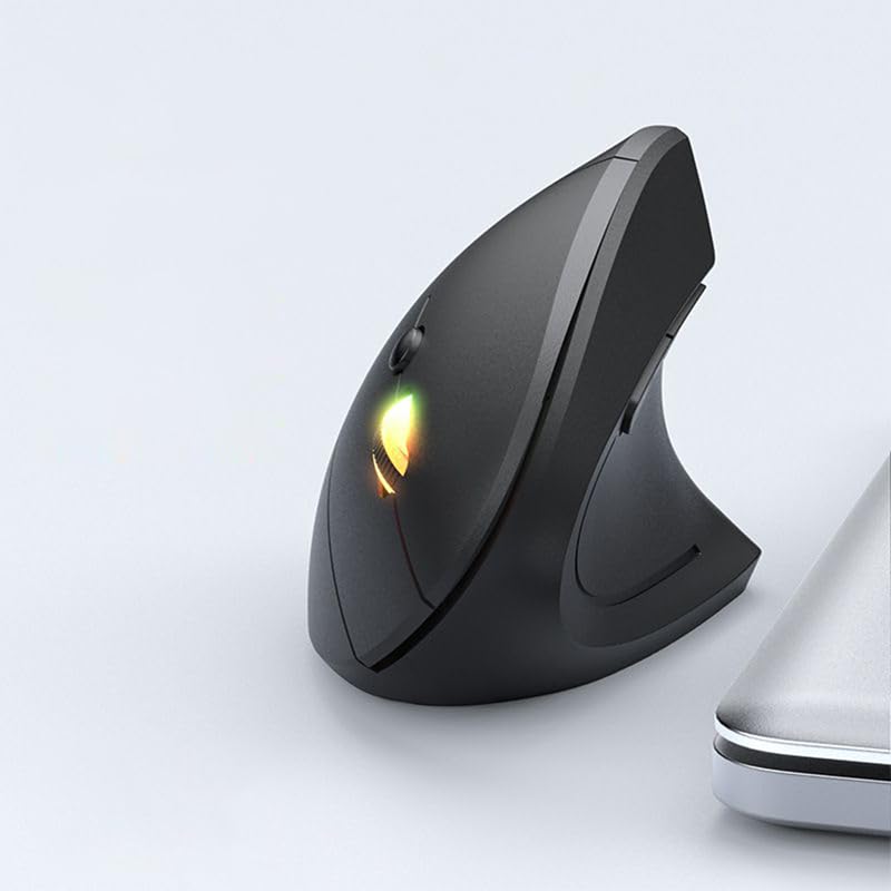Ergonomic Mouse, Vertical 2.4GHz Optical Mouse with Premium Ergonomic Design, Supports 3-Device Connection, Works Seamlessly with Windows and Mac OS-Black Black