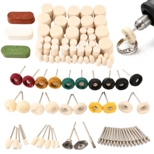 237 Pcs Polishing Buffing Wheel Polishing Kit for Dremel, Rotary Tool Accessories with 1/8" Shank, Include Buffing Wheels, Polishing Compound & Pads for Metal Wood Jewelry Glass
