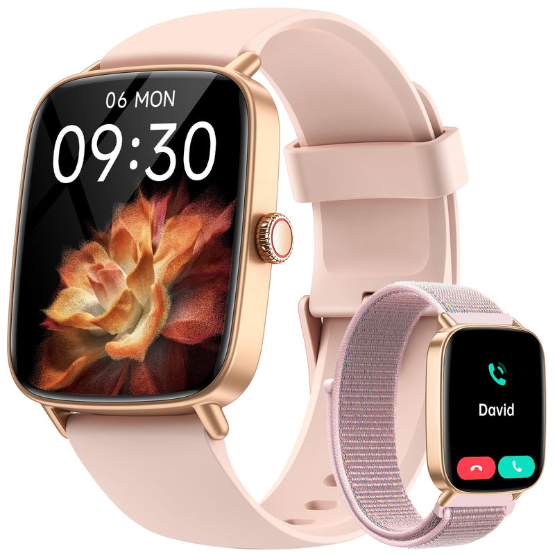 ENOMIR Smart Watch for Women Answer Phone Health Monitoring with 2 Bands | 10-Day Long Battery Life,Fast Charge, Sleep Monitoring, All-day Activity Tracking, IP68 Waterproof, 100+ Watch Face Pink