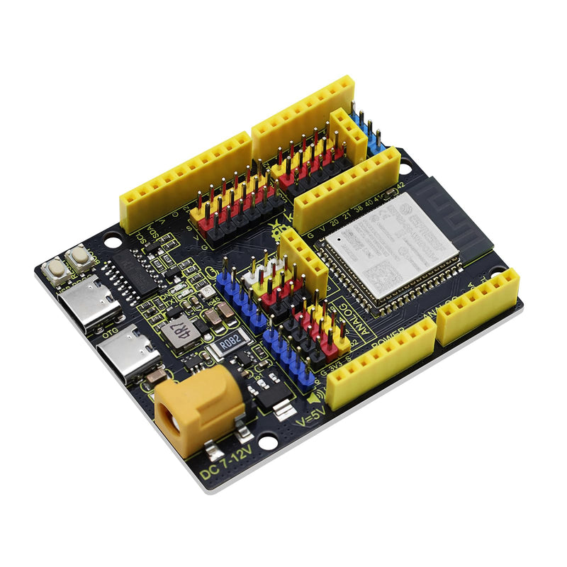 KEYESTUDIO ESP32-S3 PRO Development Board 16MB Flash 8MB PSRAM MicroSD Slot 1.5A GPIO Breakout Dual Type-C, Tutorials for IoT, AI & STEM Education