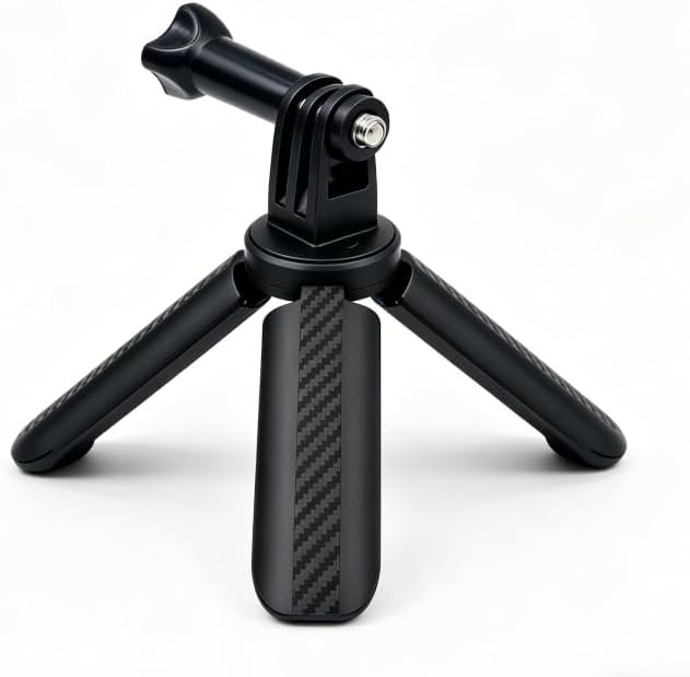 Mini Tripod for DJI Osmo Pocket 4/3/2 – Foldable Desktop & Hand Grip Stand, Compatible with GoPro, Insta360, Action Cameras, Smartphones, Portable 1/4″ Screw Mount for Vlogging & Photography