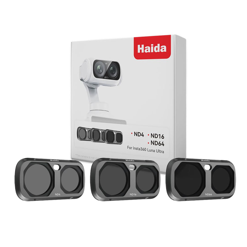 Haida Insta 360 Luna Ultra Magnetic ND Kit (ND4/16/64) NanoPro -Black ND Filter Kit Black