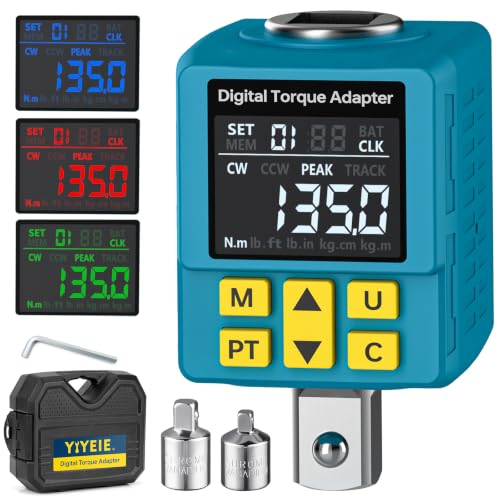 1/2" Digital Torque Wrench Adapter 5-100 ft-lb (6.8-135Nm), ±2% Accuracy
