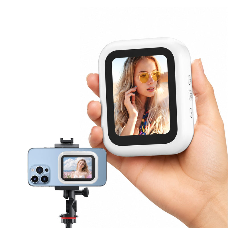 Magnetic Selfie Monitor Screen for iPhone & Android, 2.4" HD Back Camera Selfie Monitor with 50FT Wireless Preview and Capture for Vlogging, Live Streaming & Content Creation
