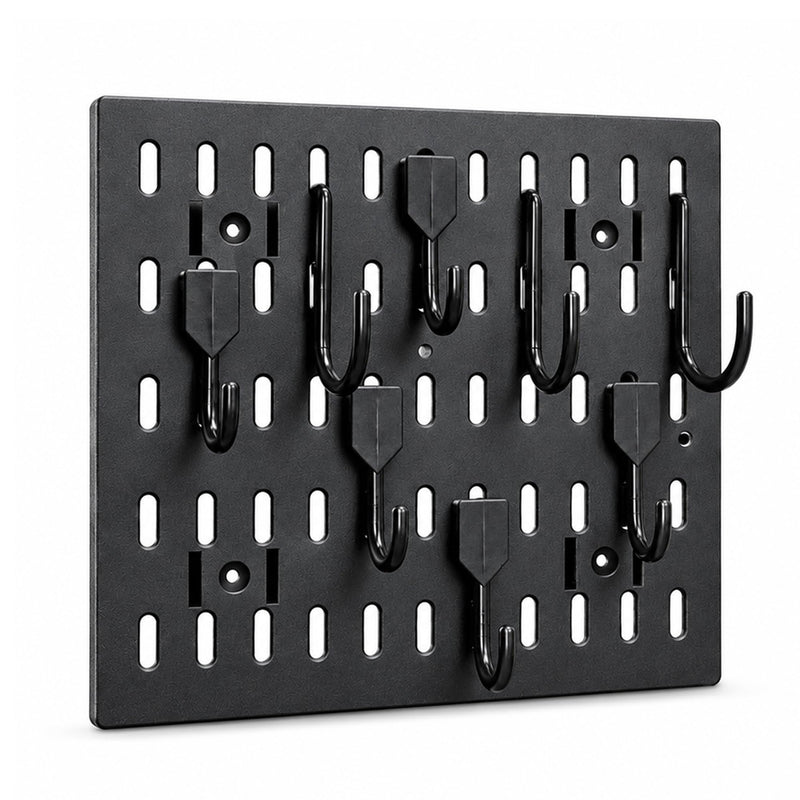 Musiin Modular Guitar Cable Organizer Panel with Removable Hooks Cable Storage Rack for Audio Cables XLR Wire Cords Studio Desk Organization Rack(Black)