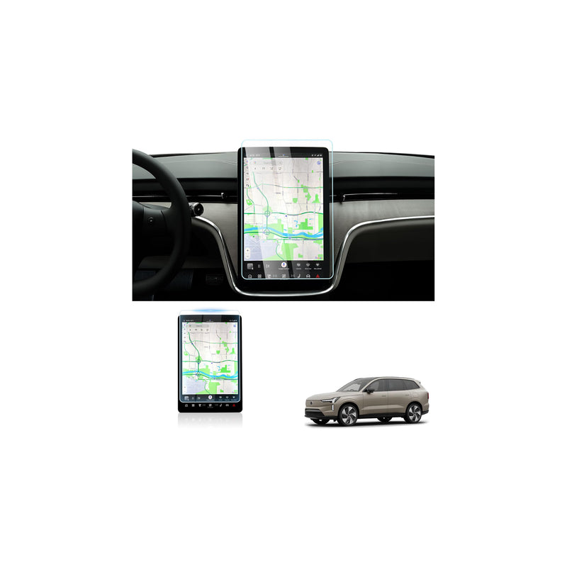 Karltys Screen Protector for 2025 2026 Volvo EX90, 14.5 Inch Navigation 9H Tempered Glass HD Screen Cover Touchscreen Film [Anti-Glare & No Fingerprint & Tool-Free]