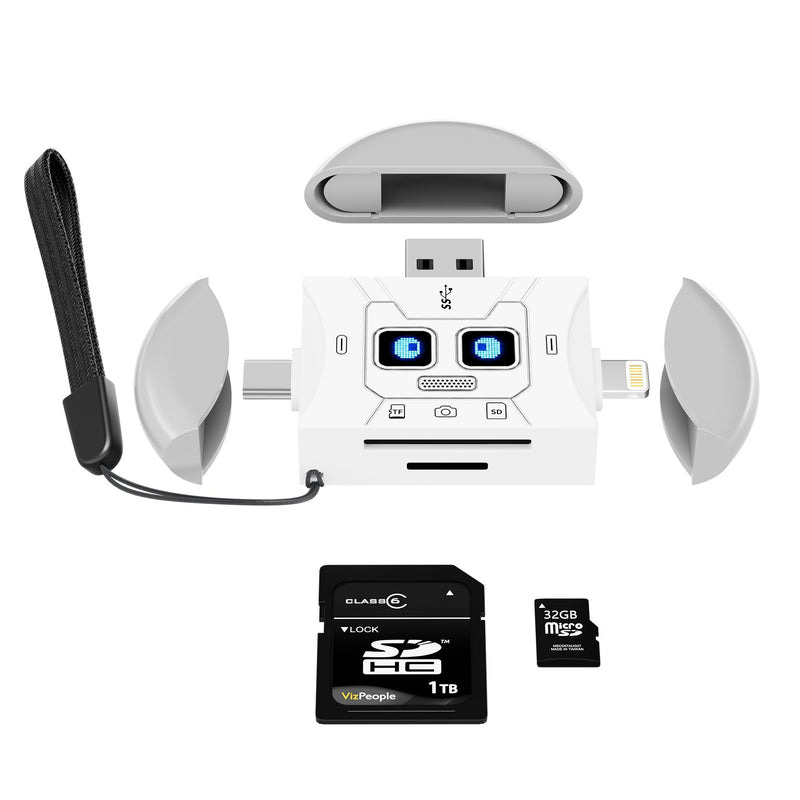 SD Card Reader 5-in-1 Type-C USB 3.2 for iPhone | USB-A & USB-C, SD & MicroSD, 5Gbps, plug & play, for iPad, MacBook, Android, PC, camera, laptop, phone