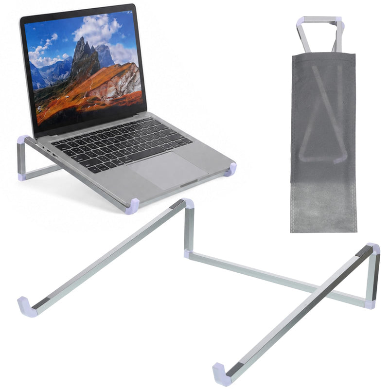 Portable Laptop Stand for Desk Foldable Aluminum Laptop Riser | Ergonomic Computer Stand, Compact Lightweight Notebook Holder, Notebook accessories for Business Travel, Library, Cafe, Home