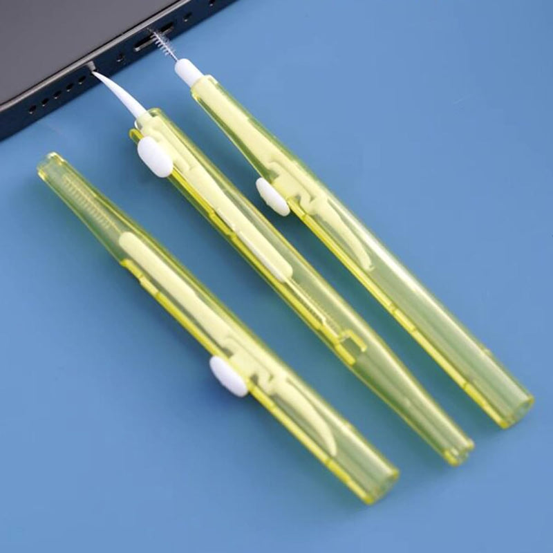 Phone Port Cleaning Tool Retractable Electronic Brush Laptop Jack Dust Kit (Yellow) Yellow