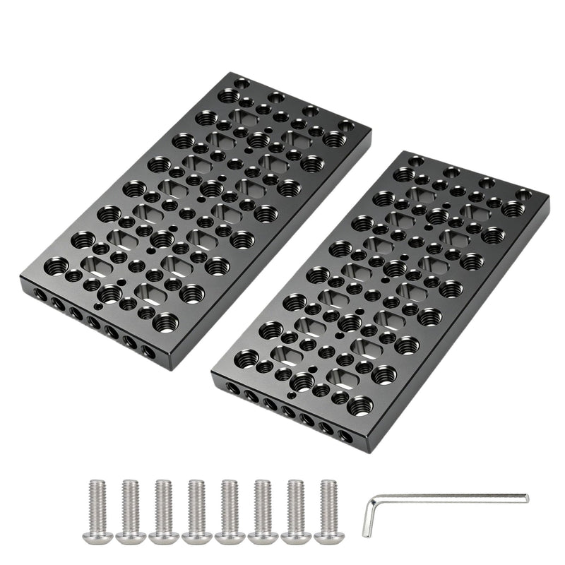 2 Pack Camera Cheese Plate with 1/4 & 3/8 Threads | Aluminum Material,Cheese Mounting Plate for Rods,Batteries,Converter Boxes and Various Other Camera Accessories Pack of 2