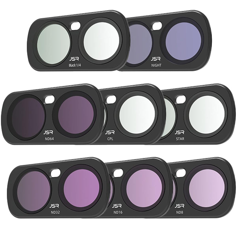 Coyktonty Filter Kit for Insta360 Luna Ultra Accessories,HD Optical Glass, Multi-Coated, Aluminum Frames (Star+CPL+ND8+ND16+ND32+ND64+Night+Black 1/4) STAR+CPL+ND8+ND16+ND32+ND64+NIGHT+Black 1/4