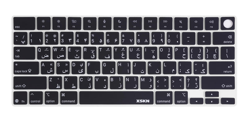Persian/Farsi Black US Layout Silicone Keyboard Cover for 2026-2021 MacBook Pro 14 16 inch MacBook Air 13 15 inch with M5/M4/M3/M2/M1 and MacBook Neo