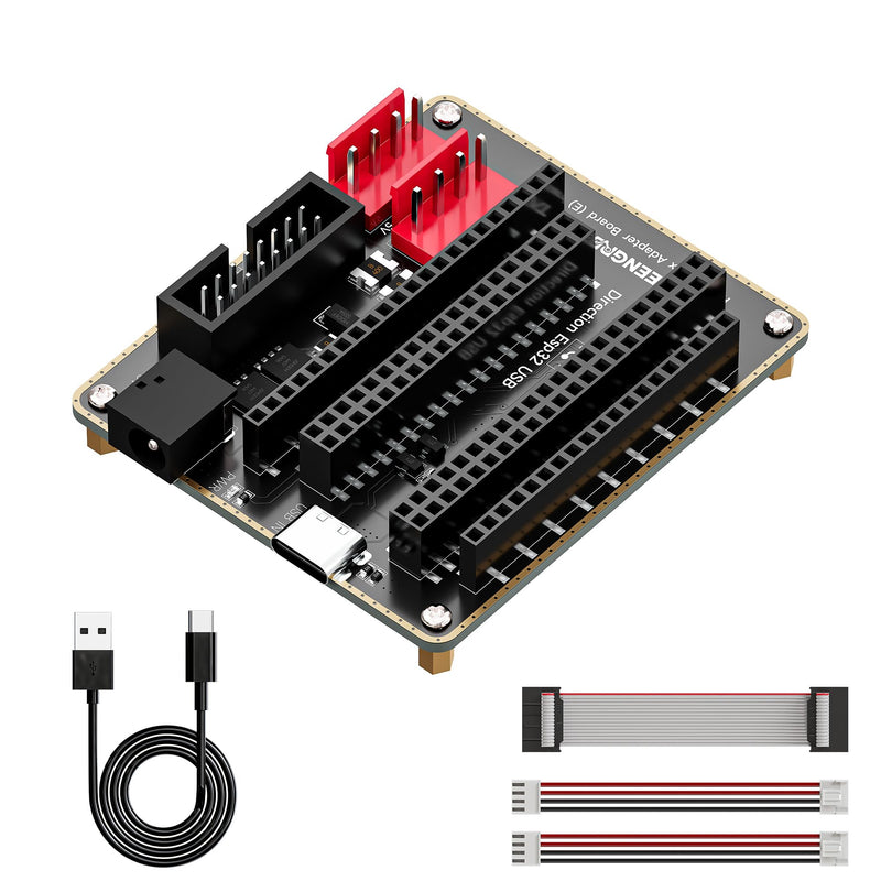 RGB Matrix Adapter for ESP32-DevKitC, HUB75 5V | Gold-plated edge, dual 5V power inputs (Type-C/DC-044), dual VH-4P outputs, HUB75 interface, ESD protection