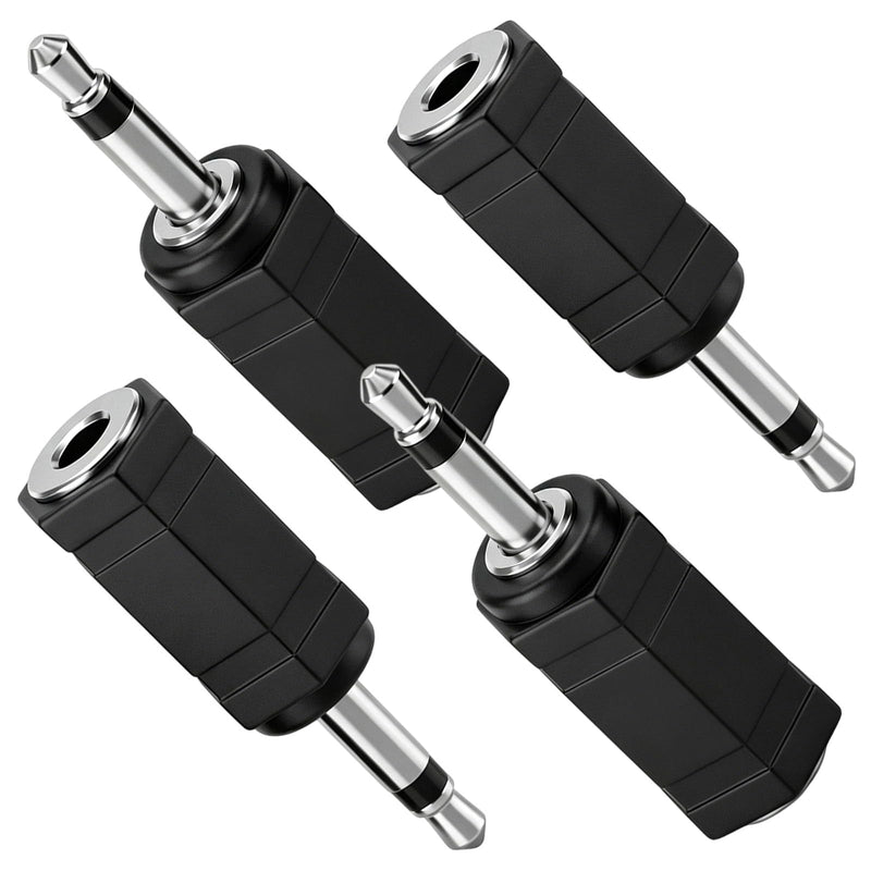 cobee 4 Pcs 3.5mm Mono to Stereo Adapter | 1/8 Inch TS Mono Male Plug to TRS Stereo Female Jack Audio Converter for Headphone Radio