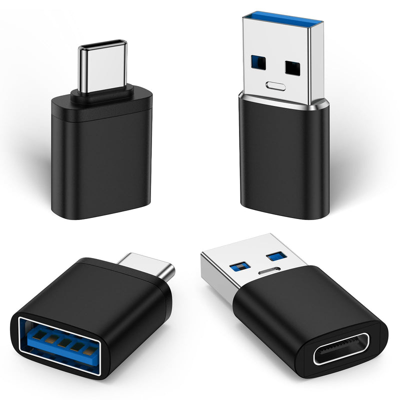 USB C to USB Adapter, Type C Male to USB A 3.0 Female Adapter OTG Converter | USB A Female to USB C Male Adapter 5Gbps for Samsung Galaxy S26 Ultra/S25 FE/S24+ S23 S22 S21, iPhone 17 Pro Max/16e/15, iPad Black