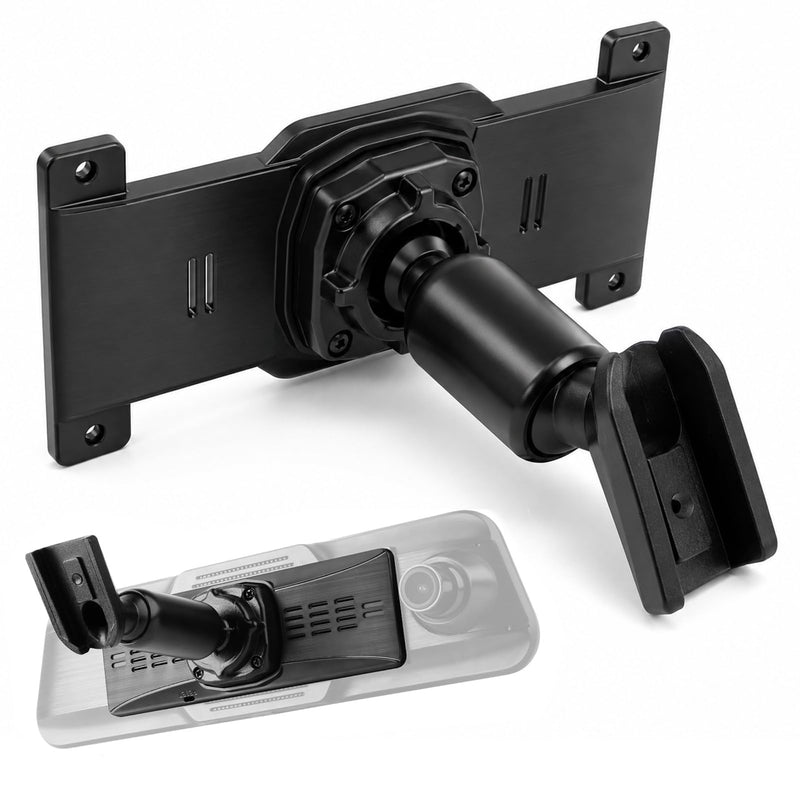 Dash Cam Mirror Mount with Back Plate Panel,for 5.5" to 12" | Rear View Mirror Mounting Kit,Rear View Mirror Camera Mount,Universal Rearview Mirror Mount,Anti Shake OEM Look Replacement