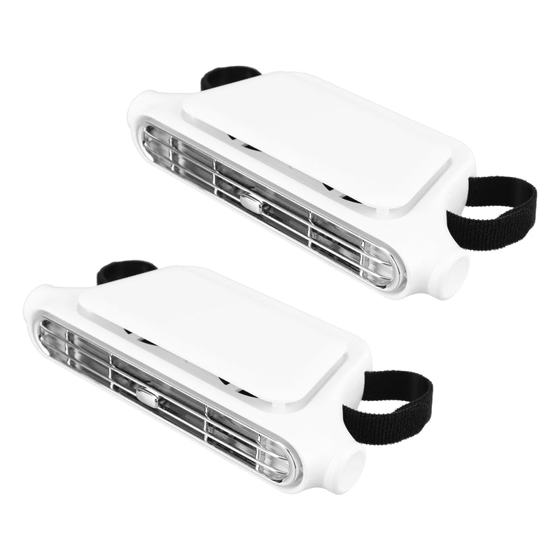 2pcs Car Backseat Fan with 3 Speeds, Portable Ventilation Unit, 3000mAh Rechargeable Battery, Angle Adjustable Carseat Cooler, Clip On Air Circulator, Ideal for Road Trips Camping Long Drives white