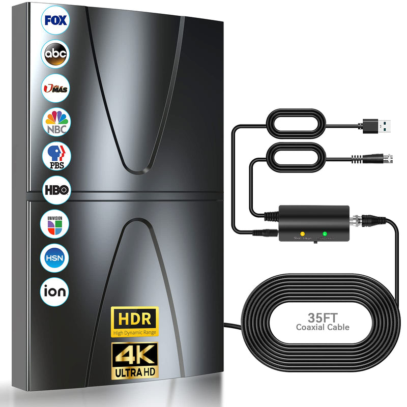 4900+ Miles Range Digital Antenna,2026 Strongest TV Antenna for Local Channels and All Smart/Old TVs with Amplified Signal Booster