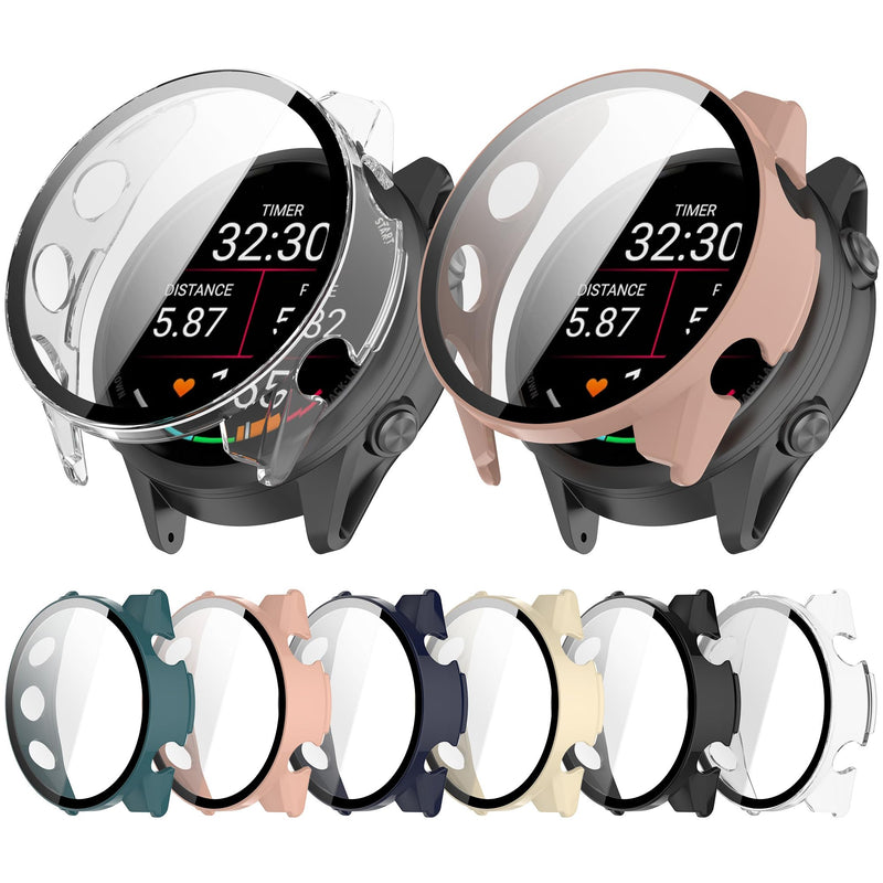 Case Compatible with Garmin Forerunner 70, 170, 170 Music Smartwatch with Tempered Glass Screen Protector Ultra-Thin Hard PC Full Protective Face Cover Bumper (6Colors) 6Colors