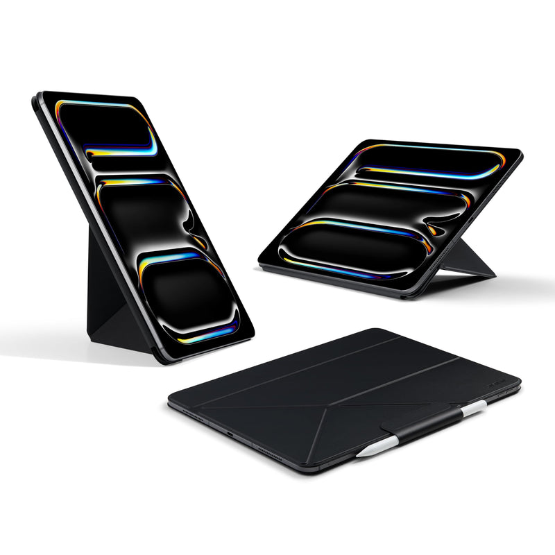 PITAKA for iPad Pro 13 Inch Case M5/M4, 5 Intuitive Angles, Folio3-Black | Portrait/Landscape Magnetic iPad Pro M5/M4 Case with Pencil Holder, No Learning Curve, Slim and Light, Auto Wake/Sleep Black iPad Pro 13" 2025/2024 (M5/M4)