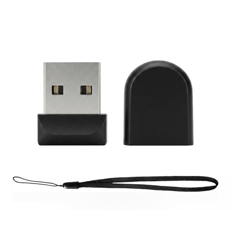 1 Pack SUNKANGKIE Ultra-Slim 8GB USB Stick Black, Tough Shell, Nylon Lanyard, Mini USB 2.0 USB Flash Drive for Files/Photos, Works Laptop/TV/Car(1 Pack,8GB) 1