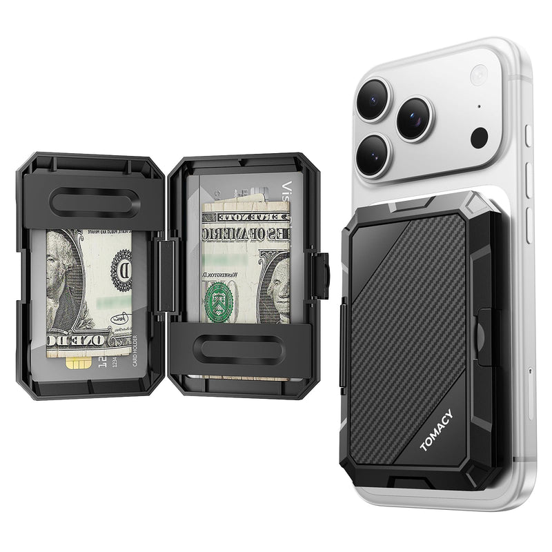 for Magsafe Wallet, 6 Card Holder, Splash-Resistant Heavy-Duty Snap Closure Phone Card Holder, Magnetic Wallet for iPhone 17/16/15/14/13/12 Series, Black