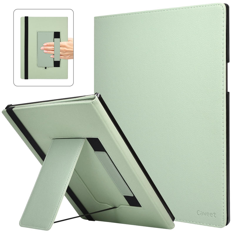 Caweet Stand Case for Remarkable Paper Pure 10.3" 2026, Green | Foldable Kickstand PU Leather Hard Back Shell Auto Sleep/Wake Cover with Pen Holder and Hand Strap