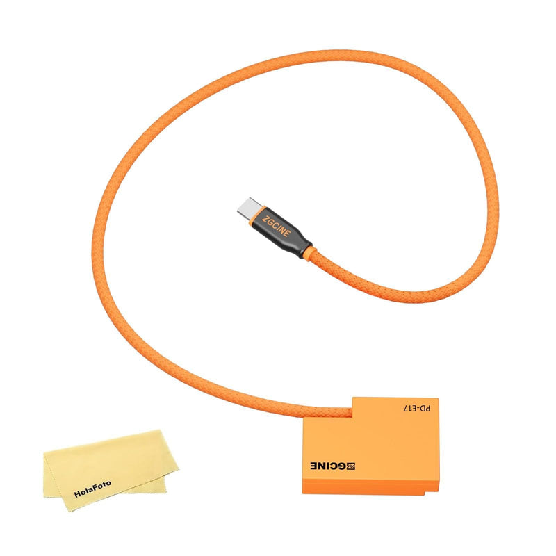 USB-C PD to LPE17 Dummy Battery Cable, DR-E18 DC Coupler Replacement | for Canon R8 RP R10 R50 R50 V R100 77D 850D 800D 760D 750D, Rebel T8i SL3 SL2; 8.4V Output, braided, non-pop-up