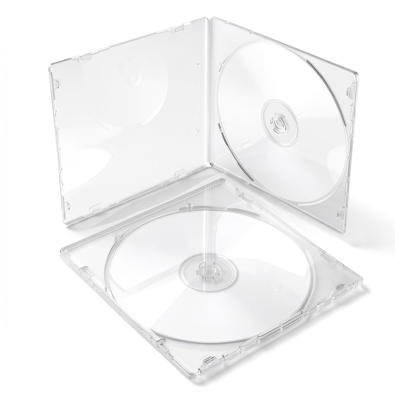 5 Pack CD DVD Blu-Ray Clear Slim Jewel Cases, 5.2 mm | CD Case Slim Single Super Clear PP Poly Plastic CD DVD Case Disc Storage Wallets(Clear, 5.0 × 4.9 × 0.2 in)